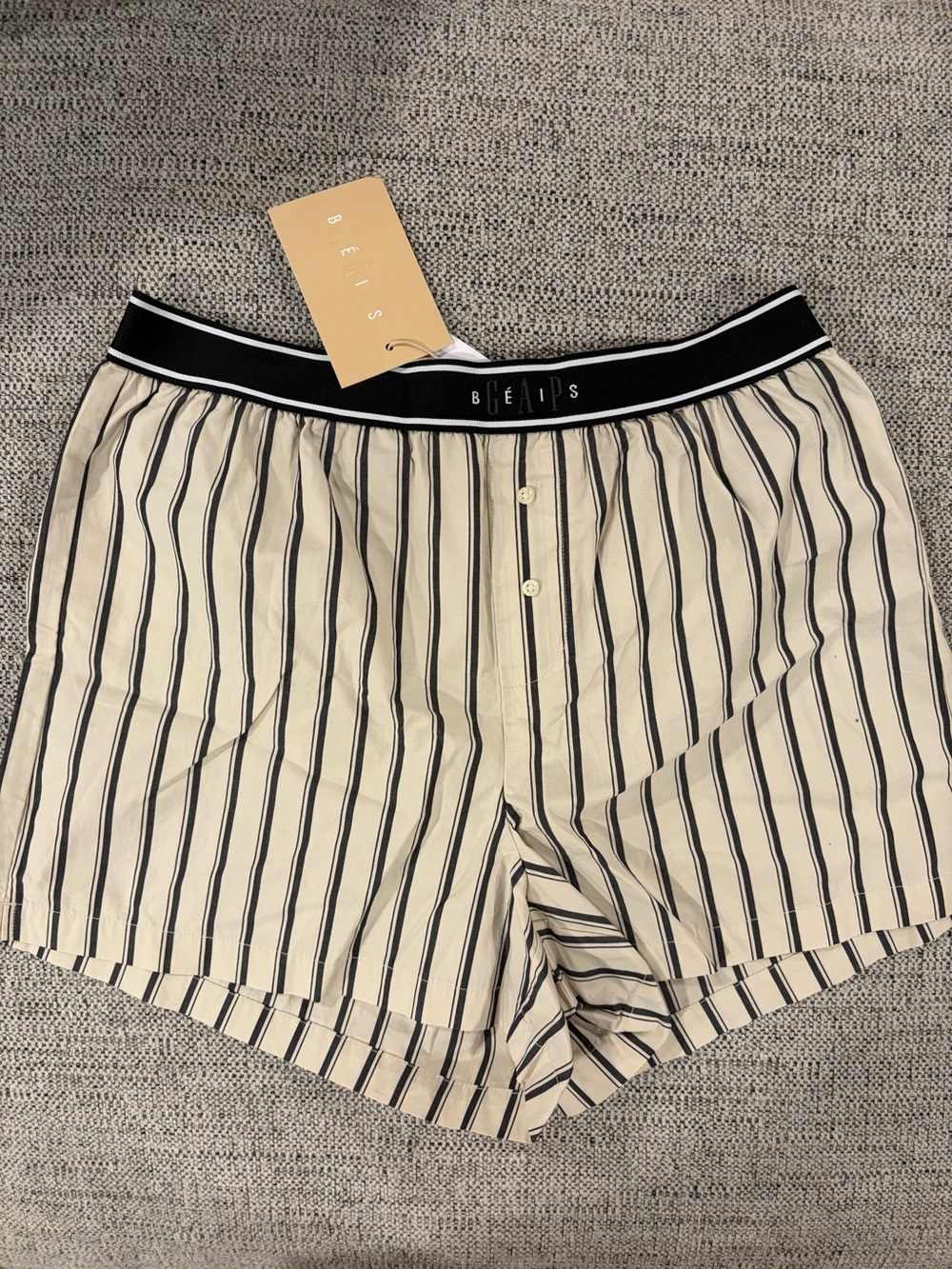 Gap x BEIS cotton poplin stripe boxer shorts NWT - Picture 4 of 7
